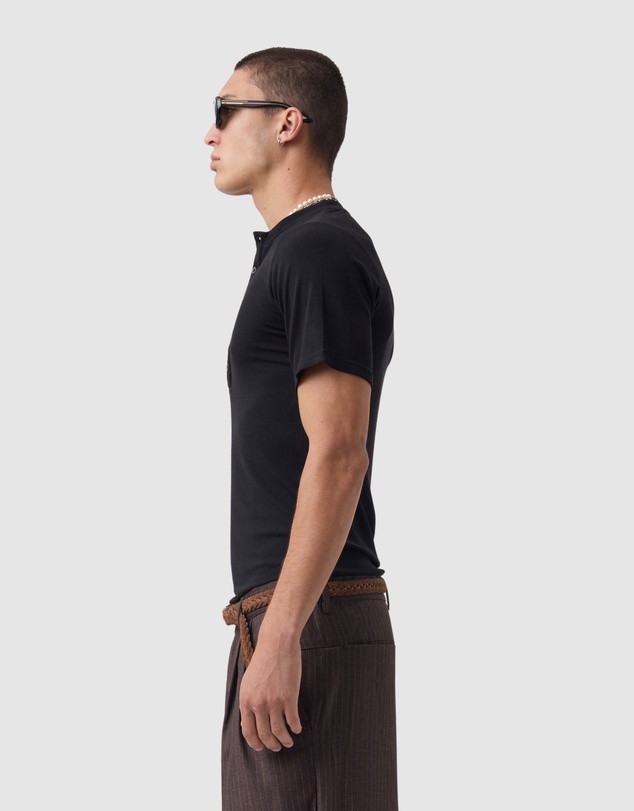 Zanerobe - Henley Rib Baby Tee Black