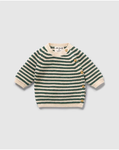 Wilson & Frenchy - Organic Knitted Stripe Kimono Cardigan - Babies