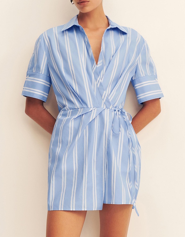 Shona Joy - Omri Draped Shirt Mini Dress - ICONIC EXCLUSIVE