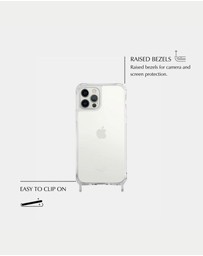 LOUVE COLLECTION - Clear Phone Case + Vera Beige Lanyard (Silver Hardware)