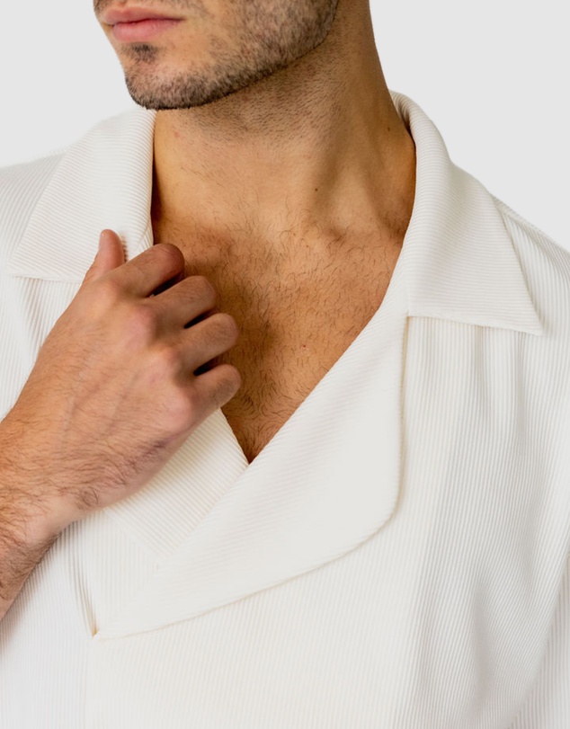 Justin Cassin - Henrik Ribbed Short Sleeve Tie Shirt