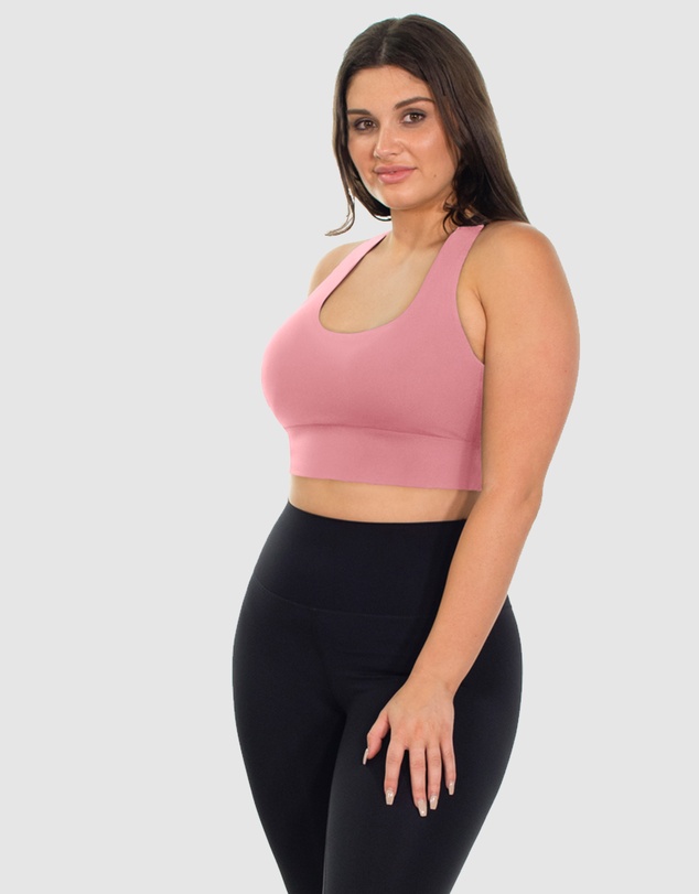 B Free Intimate Apparel - Mesh Racer Long Line Sports Bra (B-C-D-DD-E) Cup