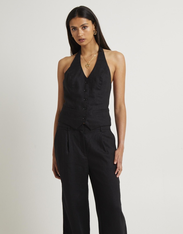 Subtitled - Naomi Linen Halter Vest
