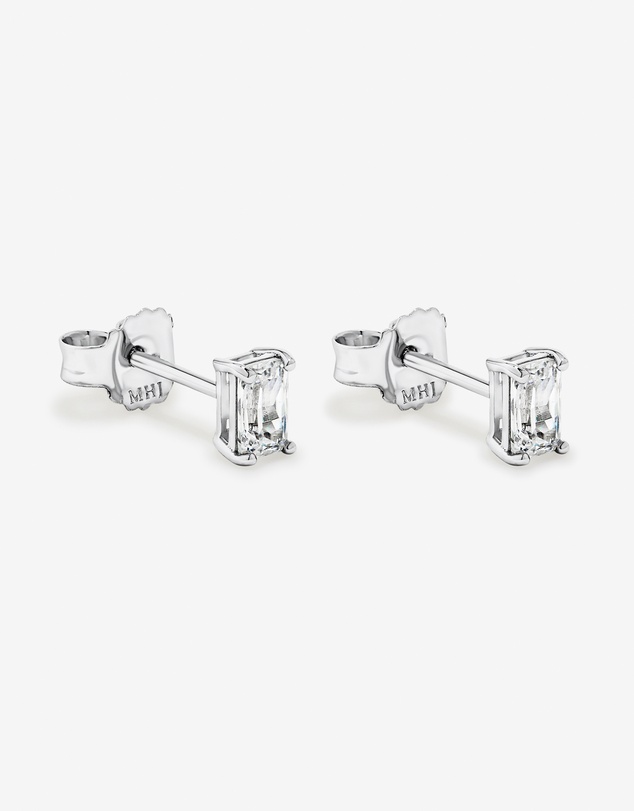 Michael Hill - Emerald-Cut Cubic Zirconia Solitaire Stud Earrings in Sterling Silver