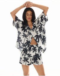 THE TALES - Mono Palm Oversized Silk Shirt