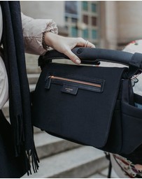 Storksak - Stroller Organiser Luxe Black & Rose Gold