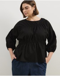Atmos&Here Curvy - Cressida Cotton Smock Top