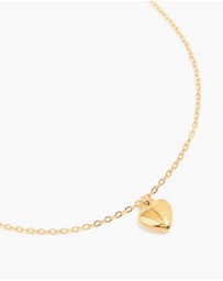 Lovisa - Waterproof Gold Plated Stainless Steel Puffy Heart Pendant Necklace