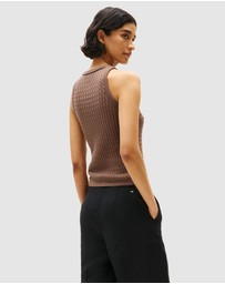 Tommy Hilfiger - Cable Knit Sleeveless Slim Sweater