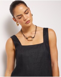 AERE - Ivy Linen Trapeze Mini Dress