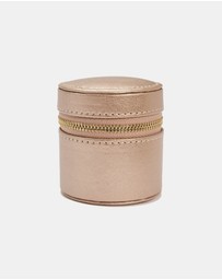 Wolf - Wolf Palermo Double Watch Roll+Pouch Rose Gold