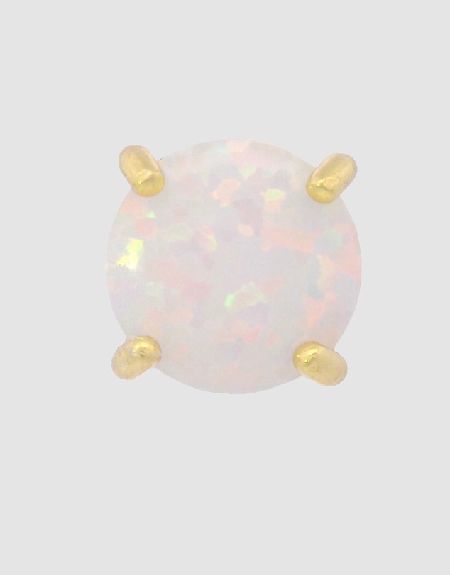 Georgini - Georgini Opal Glow White Created Opal Stud Gold Earrings