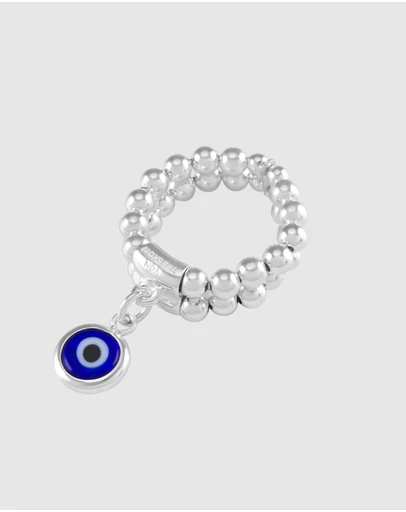 Von Treskow - Double Stretchy Ring With Evil Eye