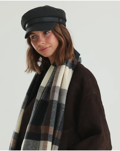 Morgan & Taylor - Keira Paper Boy Cap in Black