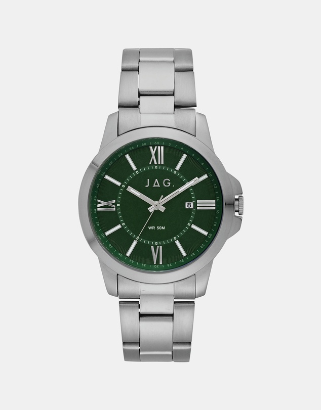 Jag - Xavier Mens Green Dial 44mm Silver Watch