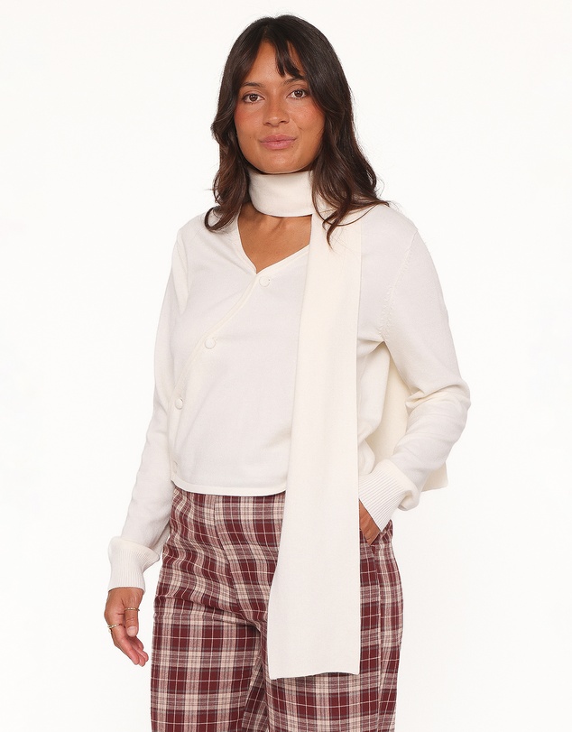 Petal & Pup - Cassinda Scarf Cardigan - Cream