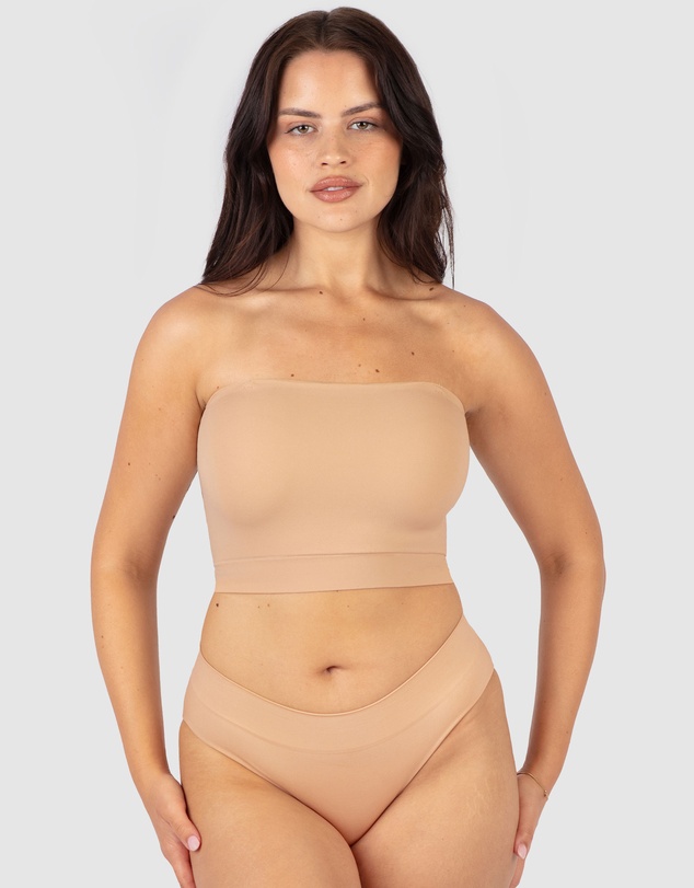 B Free Intimate Apparel - Sleek Bandeau Top with Silicone Bra Pads (A-B- C-D-DD) Cup