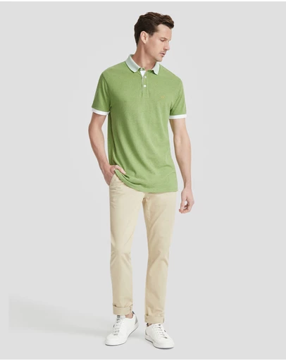 Oxford - Axell Striped Collar Pique Polo