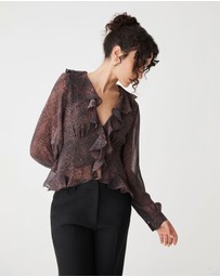 Forcast - Sonia V-Neck Ruffle Top