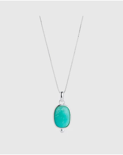 Najo - Fleur Silver Amazonite Necklace (45cm+ext)
