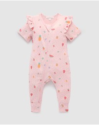 Purebaby - Pointelle Zip Growsuit -Kids-Babies
