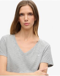 Superdry - Studios Slub Embroidered Vee Tee