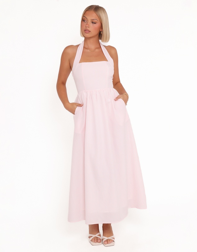 Petal & Pup - Margerie Halter Dress - Pink Gingham