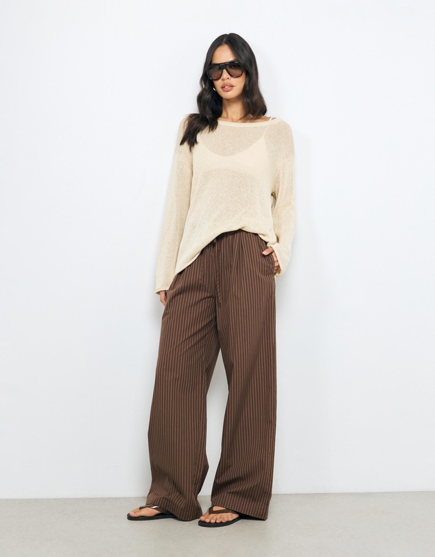 AERE - Organic Cotton Poplin Stripe Pants