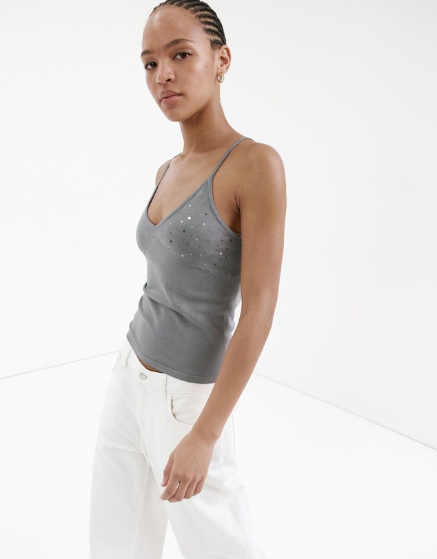 M.N.G - Sparkly Top with Fine Straps