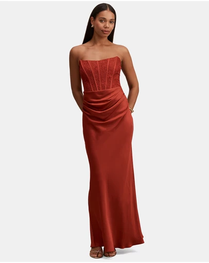 Forever New - Ivy Lace Corset Drape Maxi Dress