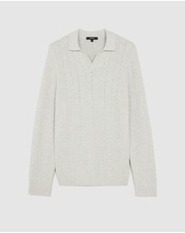 Politix - Herringbone Long Sleeve Trophy Neck Knit