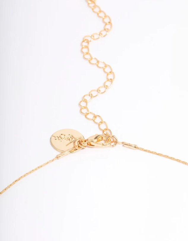 Lovisa - Gold Plated Freshwater Pearl Dotted Fine Short Necklace