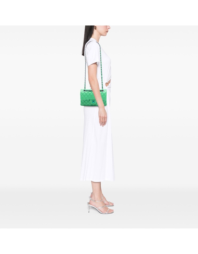 Pre-Loved by Azura Reborn - Pre-Loved Small Classic Lambskin Rainbow Hardware Double Flap
