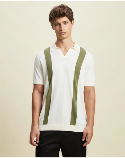 AERE - Arlo Organic Cotton Stripe Knit Polo