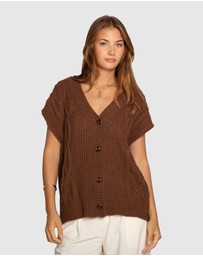 Belle & Bloom - Rosette Oversized Knitted Vest