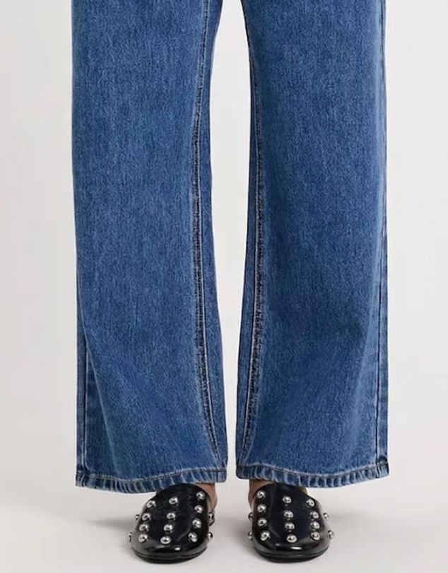 AERE - Lola Leather Stud Flats