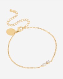 Lovisa - Waterproof Gold Plated Stainless Steel April Cubic Zirconia Birthstone Bracelet