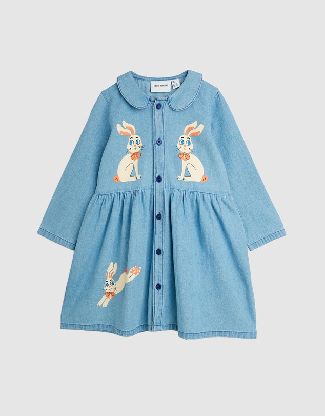 Mini Rodini - LW Denim Rabbit SP Woven Dress - Babies-Teens