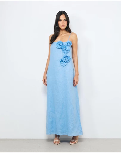 AERE - Mika Placement Flower Maxi Dress