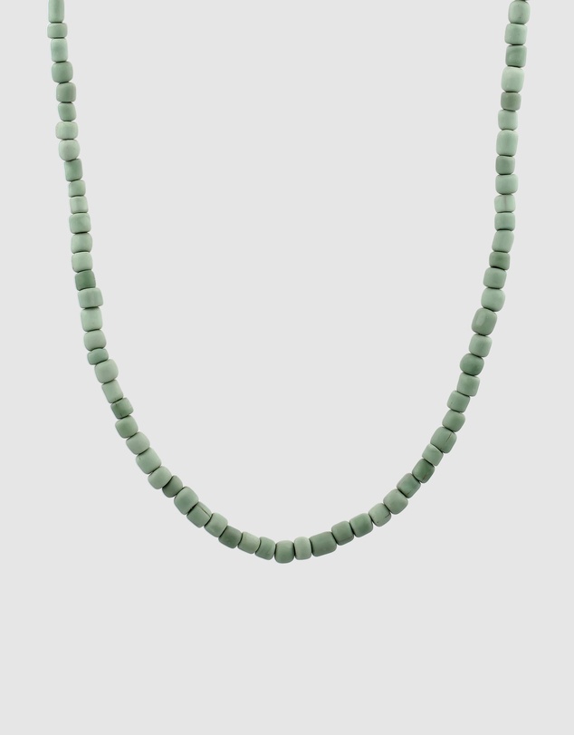 Kuzzoi - ICONIC EXCLUSIVE - Green Beads Necklace with Gold-Plated Silver Closure