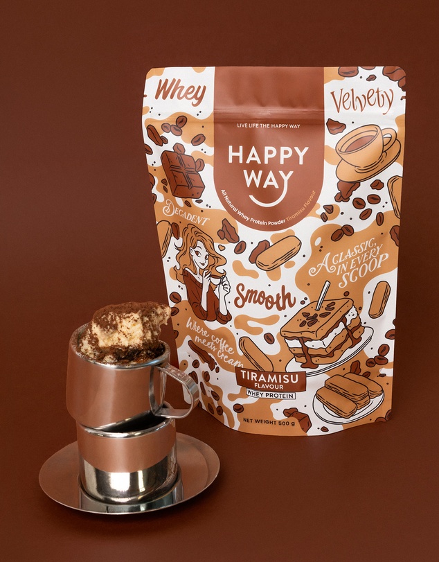 Happy Way - Tiramisu Whey Protein Powder