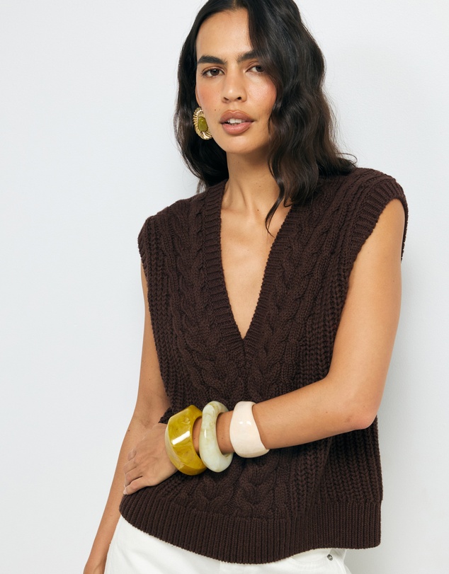 AERE - Mara Cable Knit Vest