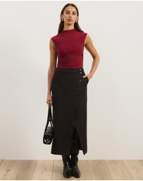 Atmos&Here - Sorelle Split Detail Midi Skirt