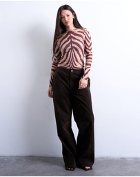 TOPSHOP - Microfibre LS Zebra Print Top