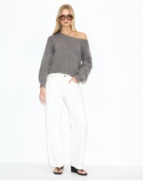 Dazie - Addison Studded Off Shoulder Knit Jumper