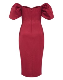 City Chic - Plus size Valentine Off Shoulder Dress - crimson