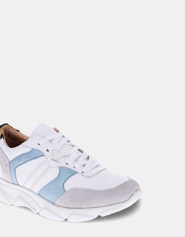 Mia Vita - Chloe Lace-Up Casual Sneaker - White/Blue
