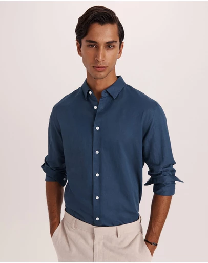 SABA - Reeves Long Sleeve Classic Linen Cotton Shirt