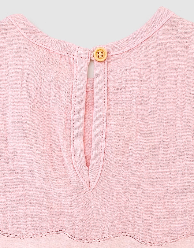 WITH LOVE FOR KIDS - Cotton Muslin Lace Top - Babies - Kids