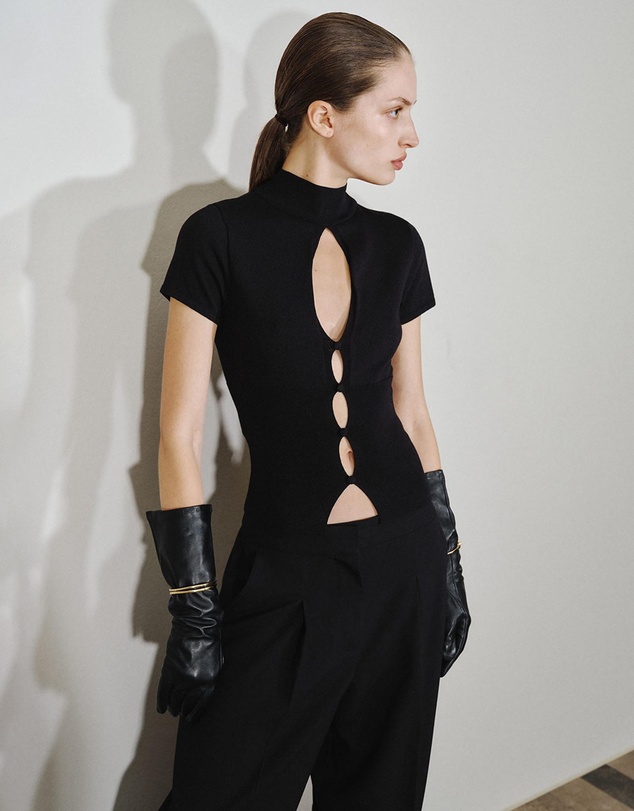 M.N.G - Perkins-Neck Sweater With Cut-Out